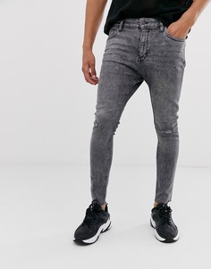 Серые супероблегающие джинсы Bershka Join Life-Серый