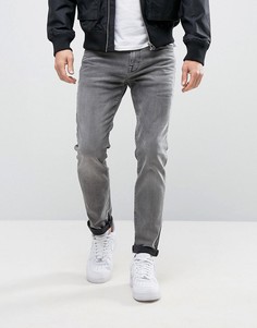 Стретчевые джинсы скинни Selected Homme-Серый