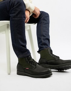 Черные кожаные ботинки с шерстяными вставками Levis logan-Черный