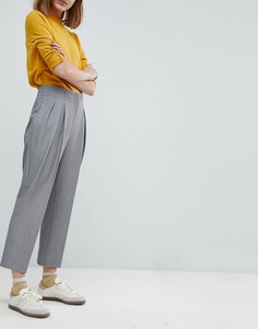 Укороченные зауженные брюки ASOS Tailored-Серый