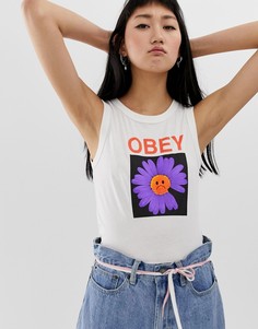 Майка с принтом Obey-Белый
