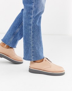 Розовые броги на шнуровке и массивной подошве Camper-Neutral