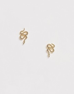 Серьги-гвоздики с дизайном в виде змей Pieces-Золотой