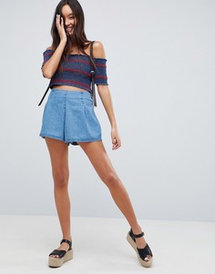 Синие джинсовые кюлоты ASOS DESIGN-Синий