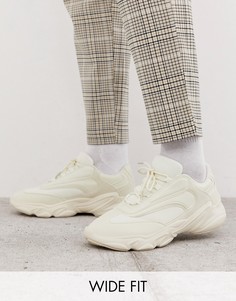 Бежевые кроссовки для широкой стопы с толстой подошвой ASOS DESIGN-Белый