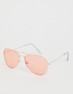 Солнцезащитные очки-авиаторы с розовыми стеклами Jeepers Peepers-Розовый