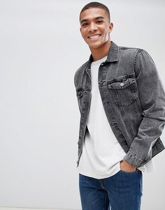 Серая джинсовая куртка New Look-Серый