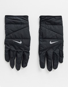 Мужские стеганые перчатки черного цвета Nike Running-Черный