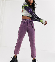Фиолетовые мраморные джинсы прямого кроя COLLUSION-Фиолетовый