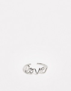 Серебристое кольцо с надписью \"Love\" Nylon-Серебряный