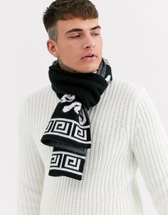 Черно-белый шарф ASOS DESIGN-Черный