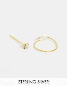 Серьга для носа и кольцо из позолоченного серебра Kingsley Ryan-Золотой