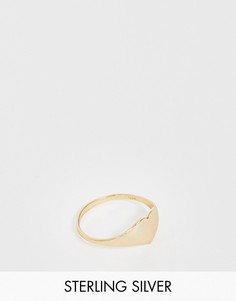 Серебряное позолоченное кольцо-печатка Rock N Rose-Золотой