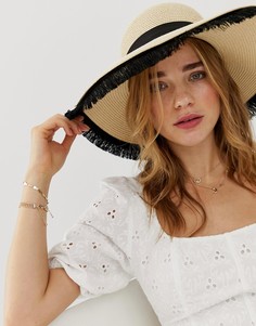 Соломенная шляпа с бахромой ALDO-Бежевый
