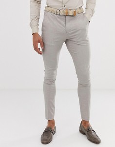 Светло-бежевые брюки скинни Selected Homme-Бежевый