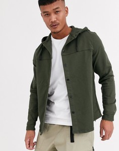 Куртка-рубашка цвета хаки в стиле милитари Bershka-Зеленый