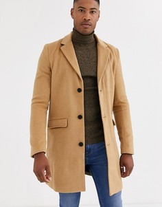 Светло-коричневое пальто из ткани с добавлением шерсти Another Influence-Светло-коричневый