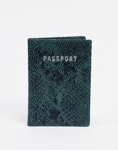 Зеленая кожаная обложка для паспорта ASOS DESIGN-Зеленый