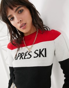 Разноцветный джемпер с надписью "apres ski" Bershka-Мульти