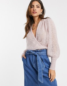 Фактурный джемпер с запахом Y.A.S-Фиолетовый