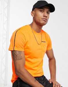 Оранжевая обтягивающая футболка с карманом и отделкой кантом Good For Nothing-Оранжевый