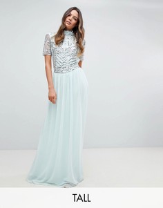 Декорированное платье макси Frock And Frill Tall Premium-Синий