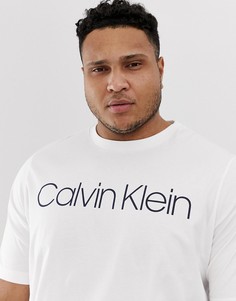 Белая футболка с круглым вырезом и большим логотипом Calvin Klein-Белый