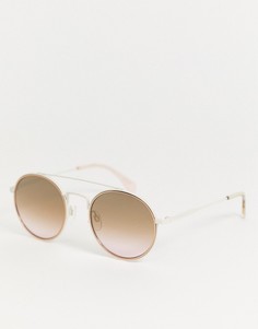 Круглые солнцезащитные очки в оправе из ацетата и металла Tommy Hilfiger-Золотой