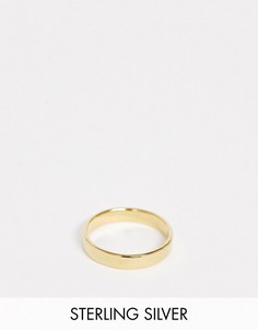 Серебряное кольцо с покрытием из 14-каратного золота ASOS DESIGN-Золотой
