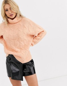 Розовая водолазка Bershka-Розовый