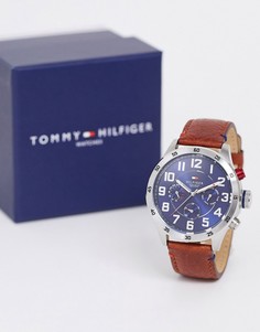 Часы с коричневым кожаным ремешком Tommy Hilfiger-Коричневый