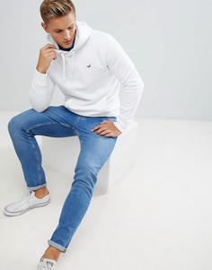 Худи белого цвета с логотипом Hollister-Белый