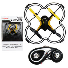 Квадрокоптер 1TOY GYRO-Viper 2,4GHz 4 канала 12,5х12,5 см, 6-осевой, real headless режим (разноцветный)