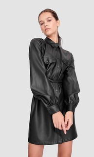 Платье-рубашка из искусственной кожи Stradivarius