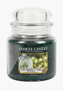 Свеча ароматическая Yankee Candle средняя в стеклянной банке Идеальная ель The Perfect Tree 411 гр / 65-90 часов