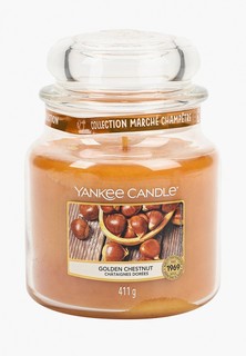 Свеча ароматическая Yankee Candle средняя в стеклянной банке Золотистый каштан Golden Chestnut 411 гр / 65-90 часов