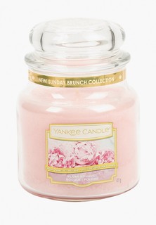 Свеча ароматическая Yankee Candle средняя в стеклянной банке Пудровый букет Blush Bouquet 411 гр / 65-90 часов