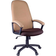 Кресло руководителя Helmi HL-E79 Elegant ткань TW коричневая/бежевая