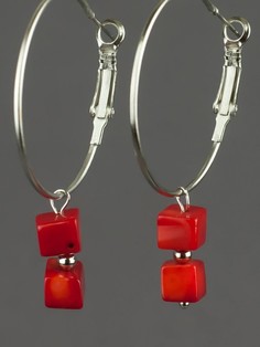 Серьги &quot;самба 2&quot; коралл с8281 Бусики Колечки