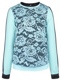 Свитшот для девочки из кулирки и кружевного полотна Nota Bene