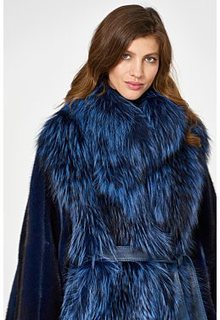 Шуба из аукционного меха норки KOPENHAGEN FUR и меха лисы Emfasi Pelle