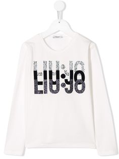 Liu Jo Kids футболка с декорированным логотипом