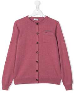 BRUNELLO CUCINELLI KIDS кардиган тонкой вязки с бусинами