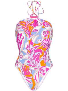 Emilio Pucci купальник с цветочным принтом и вырезом халтер