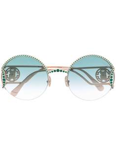 Roberto Cavalli декорированные солнцезащитные очки в круглой оправе