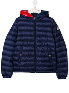 Moncler Kids стеганое пальто с капюшоном