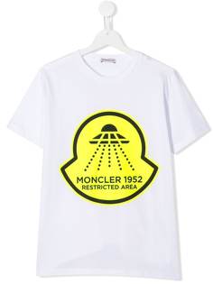 Moncler Kids футболка с принтом Restricted Area