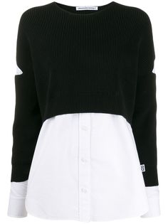 T By Alexander Wang джемпер с длинными рукавами и контрастной вставкой