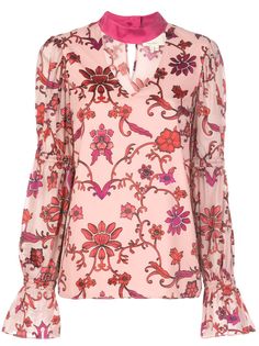 Nicole Miller блузка с цветочным принтом