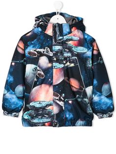 Molo Kids непромокаемая куртка с принтом Spaceship